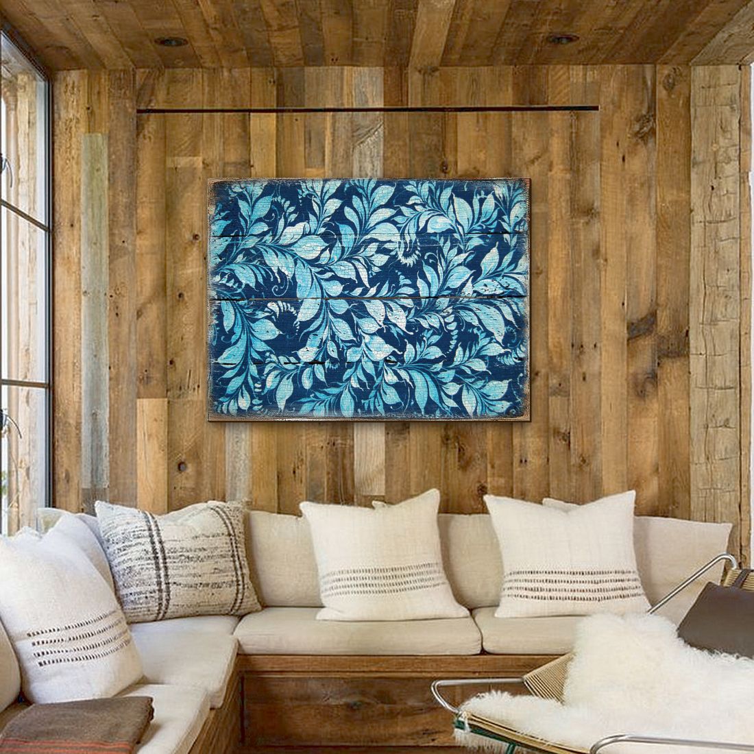 Pattern Rustic Wooden Wall Art by G. DeBrekht - Floral Ornamental Decor - 95007B