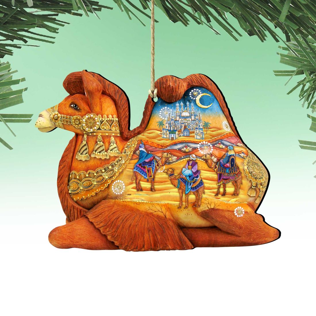 Camel Three Kings Nativity Wooden Ornaments by G. DeBrekht - Nativity Holiday Decor - 8126519
