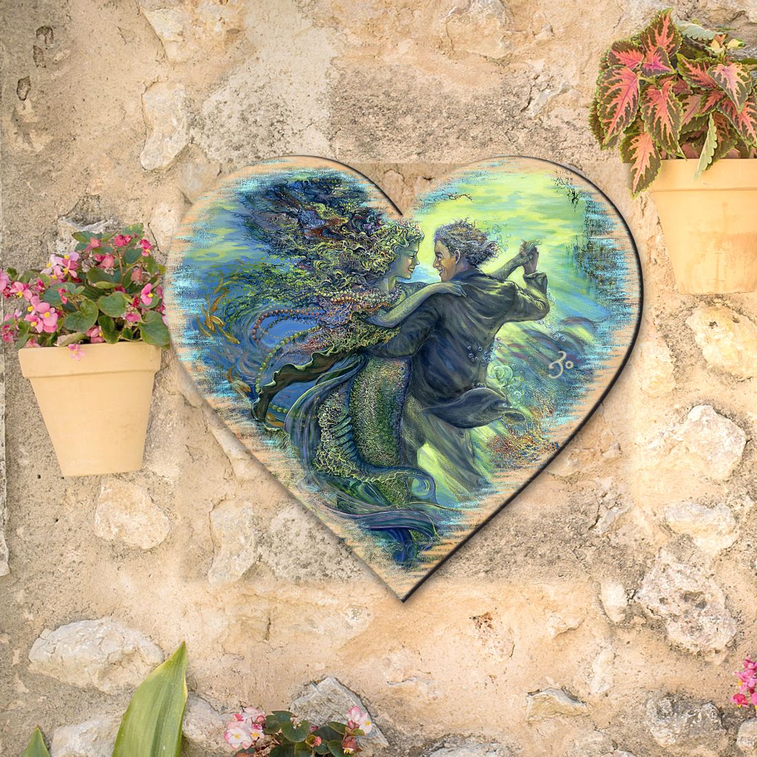 For the Love of a Mermaid Wall Hanger by Josephine Wall - Coastal Sea-Life Decor - 8472111H-JW