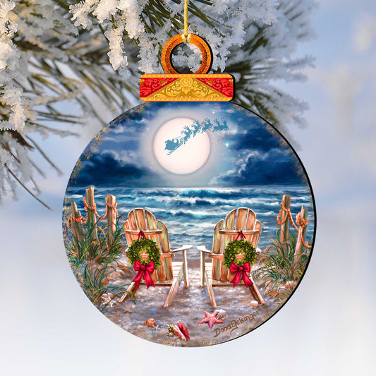 Moonlight Christmas Holiday Wooden Ornaments by D. Gelsinger - Christmas Decor - 8652817-DG