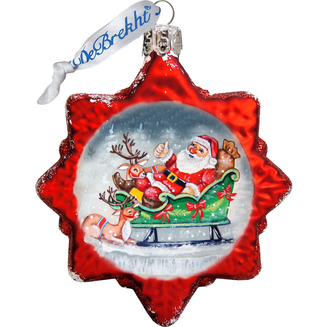 Santa Mercury Glass Ornaments Set of 3 by G. DeBrekht - Christmas Santa Snowman Decor - 770133S3
