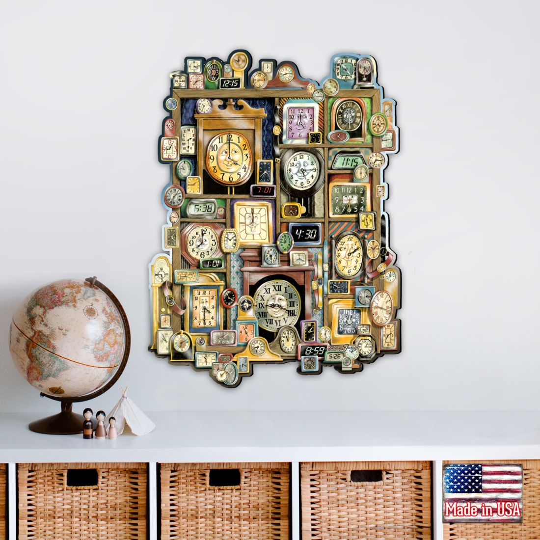 Telling Time Whimsical Wall Art by Laura Seeley - Love Family Kids Decor - 8513014-LS