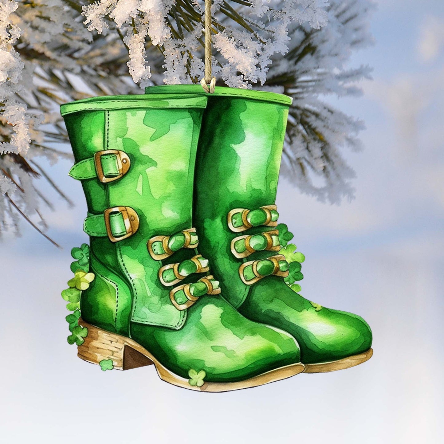 Irish Green Boots Wooden Ornaments by G. DeBrekht Easter Spring Decor - 8652777