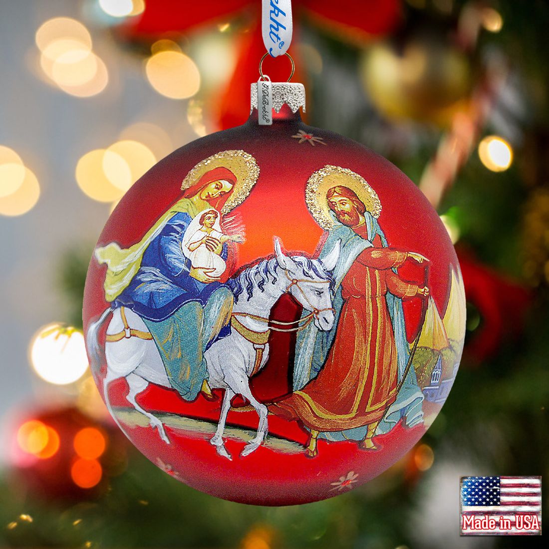 Nativity Ball Glass Ornament by G. DeBrekht - Nativity Holiday Decor - 73213