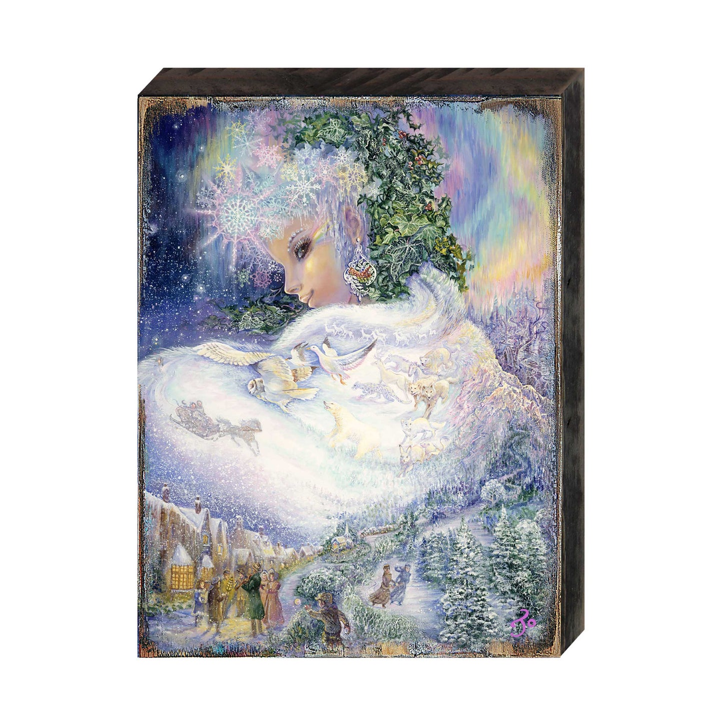 Snow Queen Fantasy Wooden Wall Art by Josephine Wall - Fantasy Decor - 852143-JW