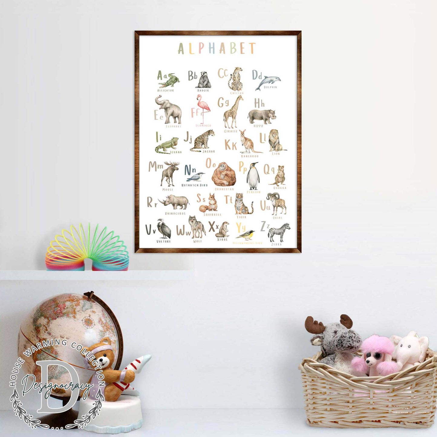 Animal Alphabet Art - Wooden Educational Art - Wall Decor - Homeschool Decor - Classroom Decor - Playroom Decor - Nursery Wall Art - Art For Kids - 310211