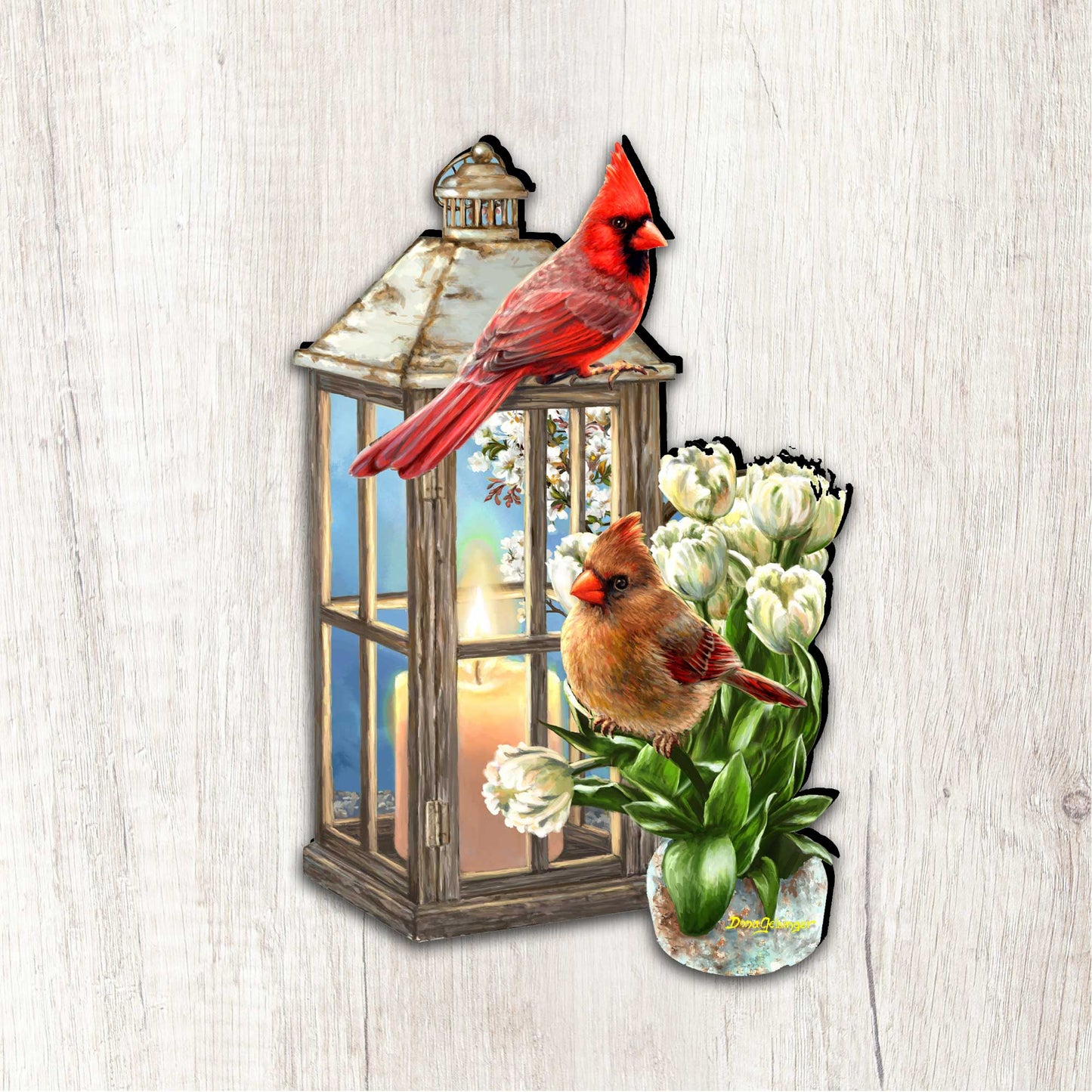 Lantern Cardinals Holiday Door Decor by D. Gelsinger - Christmas Decor - 8461057H-DG