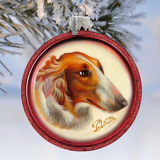 Dog Best Friend Cut Ball Glass Ornament by G. DeBrekht - Christmas Decor - 764-019