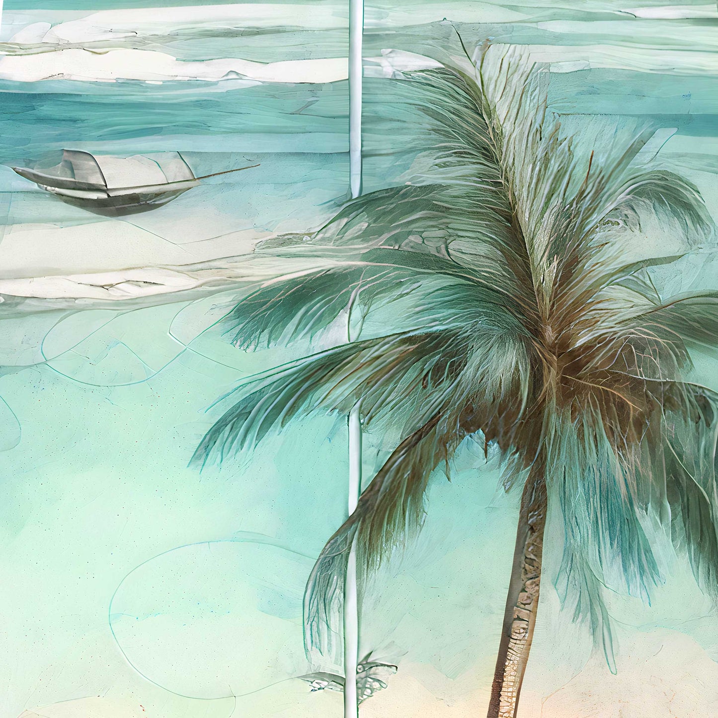 Tropical Palm Surfboard Coastal Wall Art by G. DeBrekht - Coastal Holiday Decor - 8490112HS