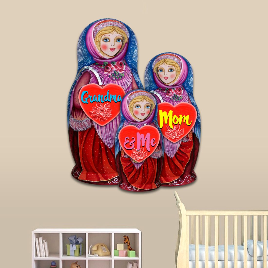 Santa Roly-poly Doll Christmas Door Decor by G. DeBrekht - Christmas Santa Snowman Decor - 8115012H