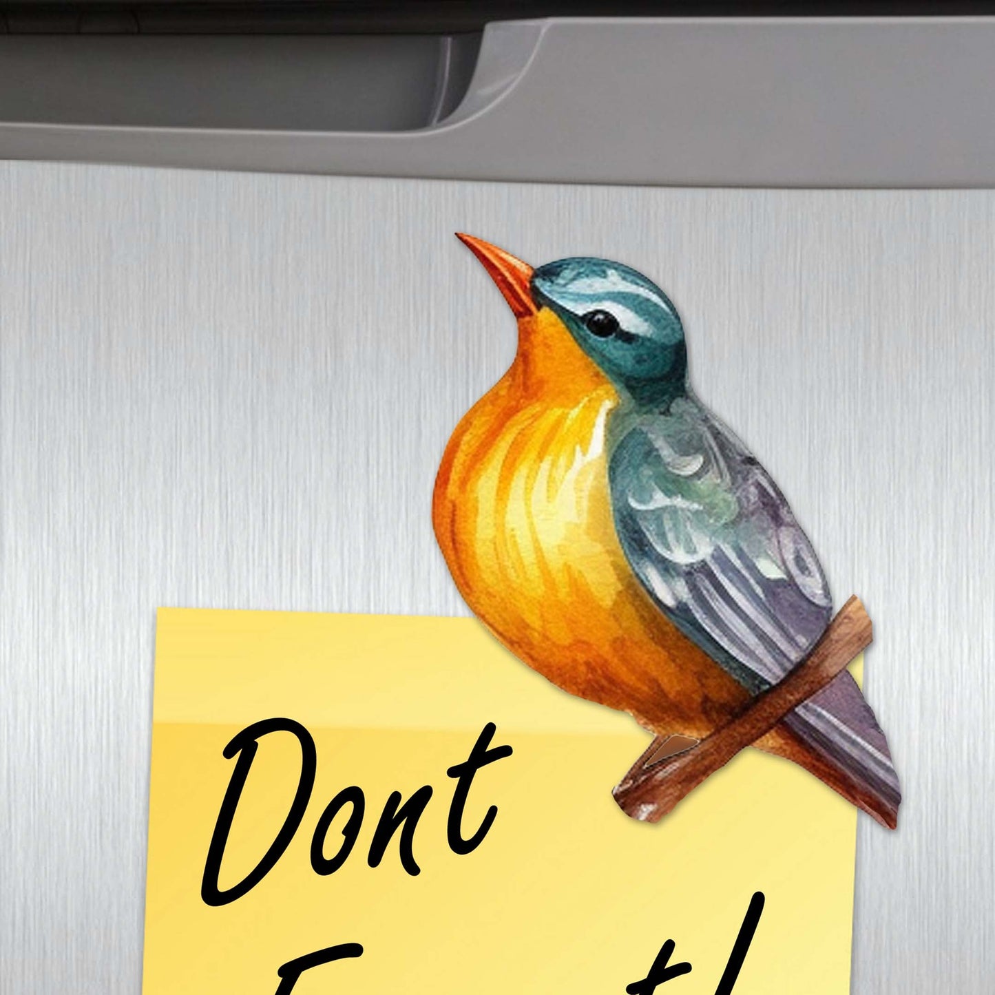 Forest Birds Decorative Wooden Magnets Set of 6 by G. Debrekht - Wildlife Decor - 8090015G-S6