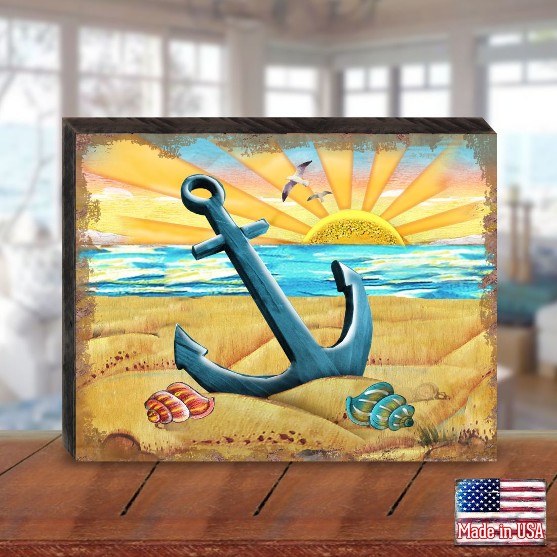 Lighthouse Coastal Wooden Wall Art by G. DeBrekht - Coastal Holiday Decor - 8198526-2B