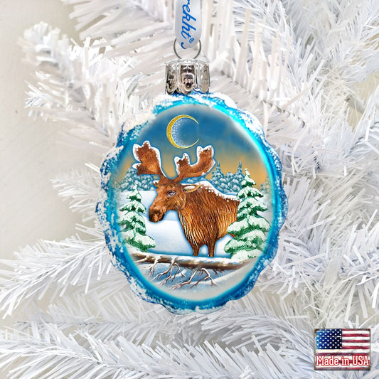 Moose Mercury Glass Ornament by G. DeBrekht - Wildlife Holiday Decor - 771025