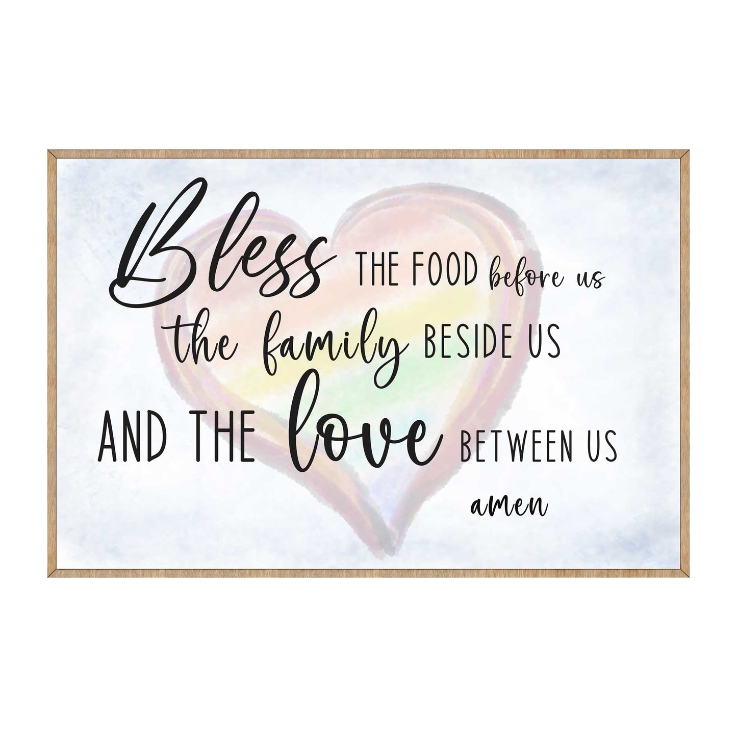 Bless the Food Before Us - Wooden Kitchen Blessing - Verse Wall Decor - Contemporary Decor - Script Wall Art - Meal Prayer Sign - 310333