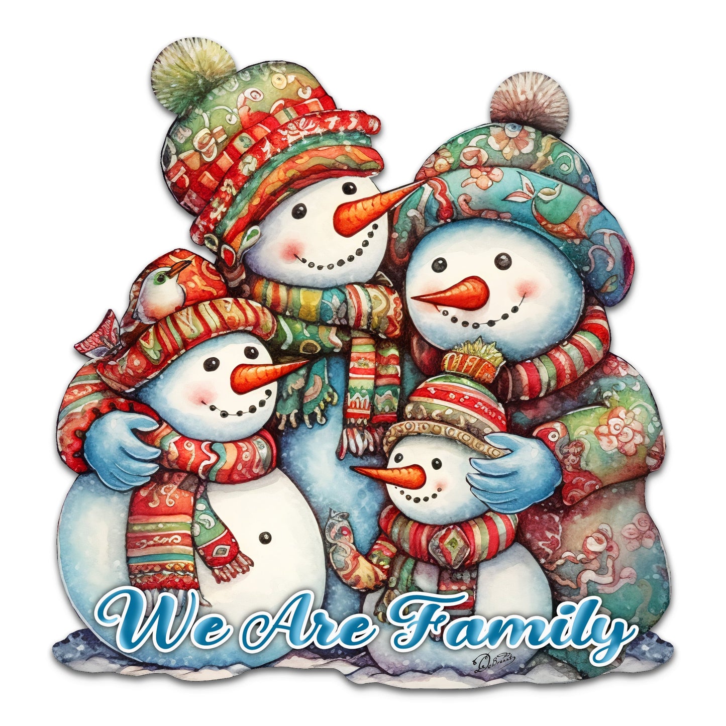 Snowman's Family Holiday Door Decor  by G. Debrekht - Christmas Decor - 8611057H