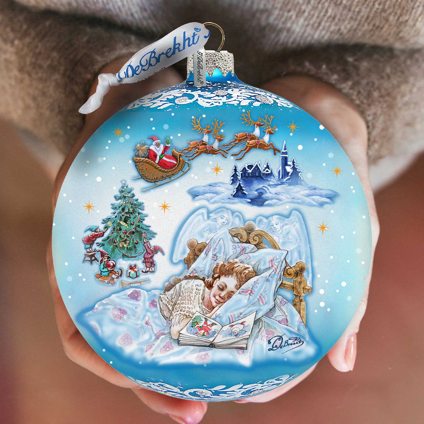 Winter Fairy Tale Dream Glass Ornament Limited Edition by G. DeBrekht - Santa Snowman Decor - 73831-1