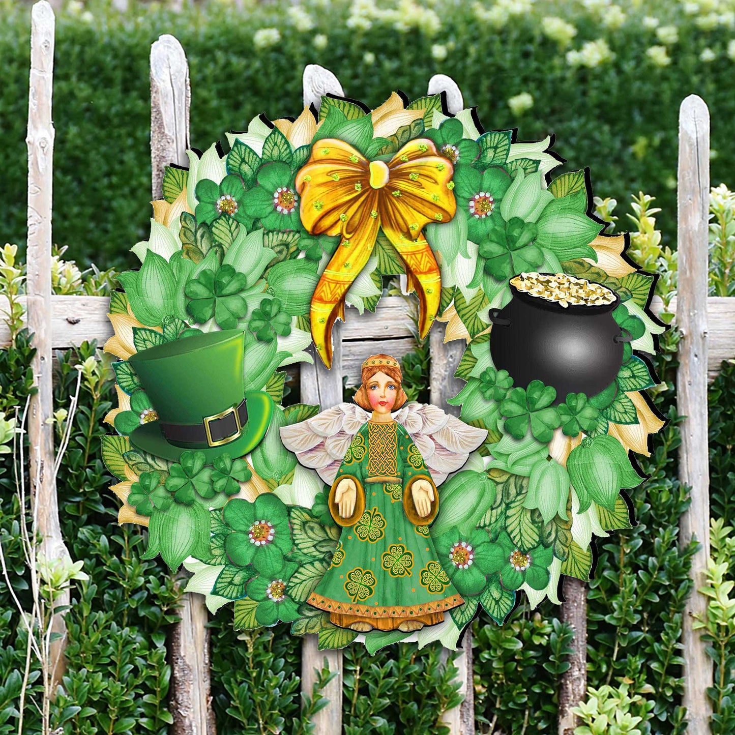 St Patrick's Day Wreath Irish Holiday Door Decor by G. DeBrekht - Celtic Decor - 8185318H