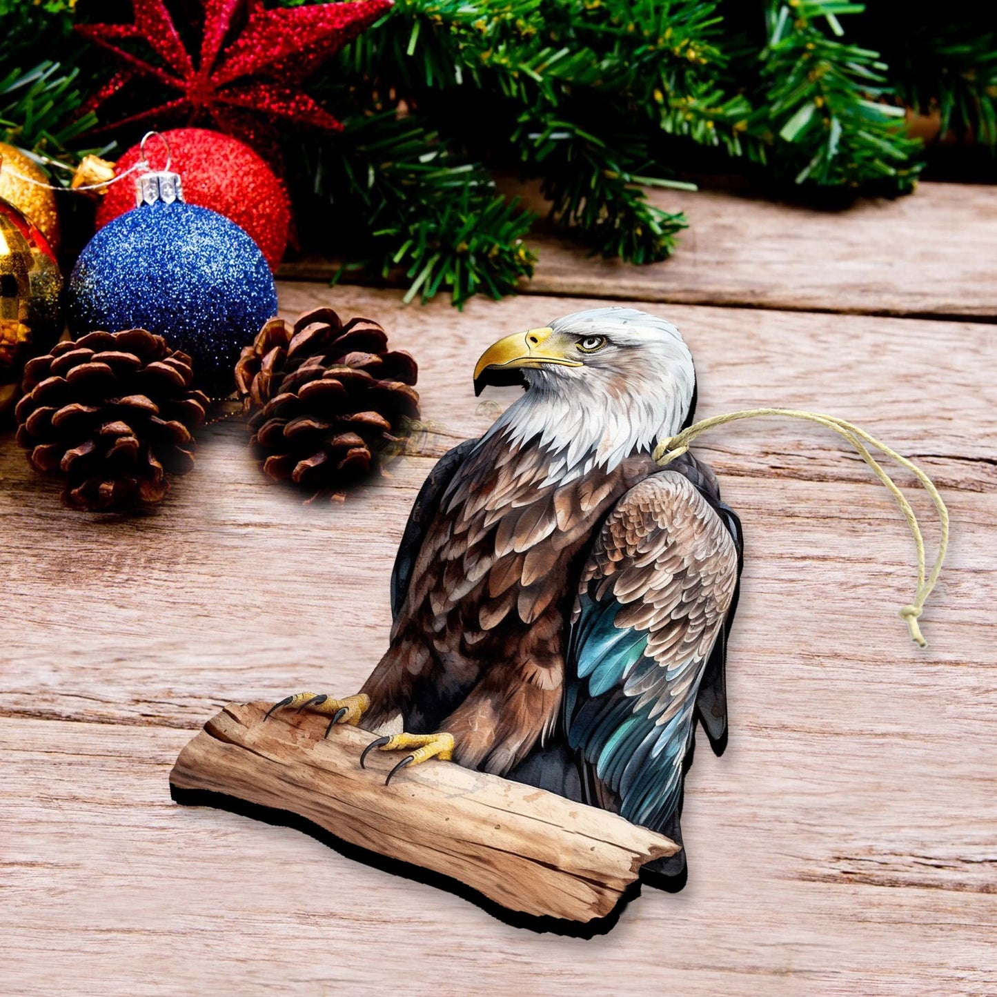 Bald Eagle Wooden Ornaments by G.Debrekht - Wildlife Holiday Decor - 8710101-2