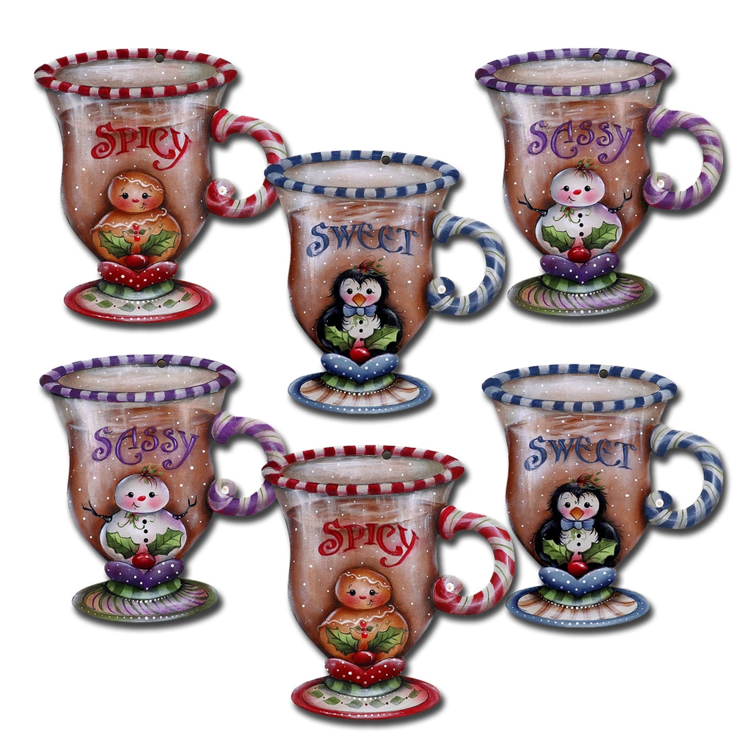 Sweet and Spicy Season Decorative Wooden Magnets Set of 6 by Jamie Mills-Price - Christmas Decor - 8090053G-S6