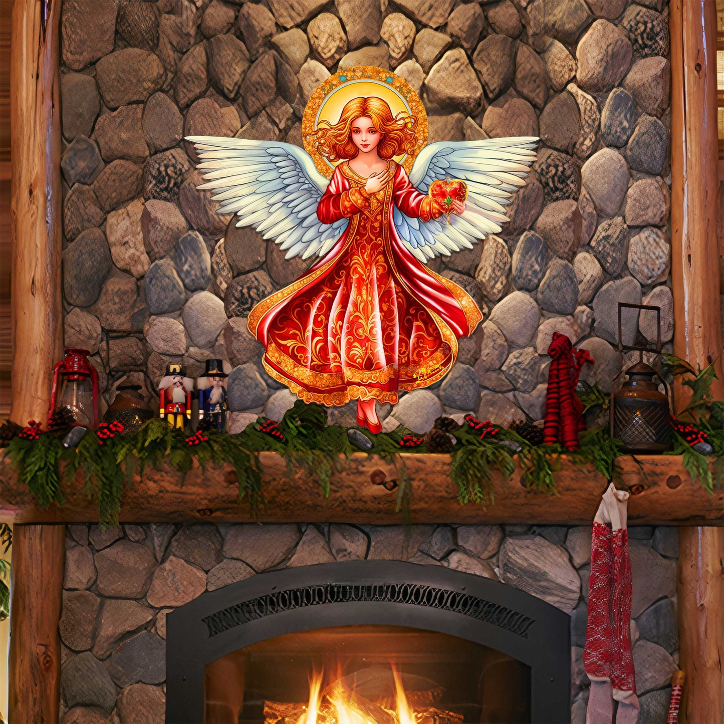 Angel with Love Holiday Door Decor by G. Debrekht - Nativity Holiday Decor - 8652816H