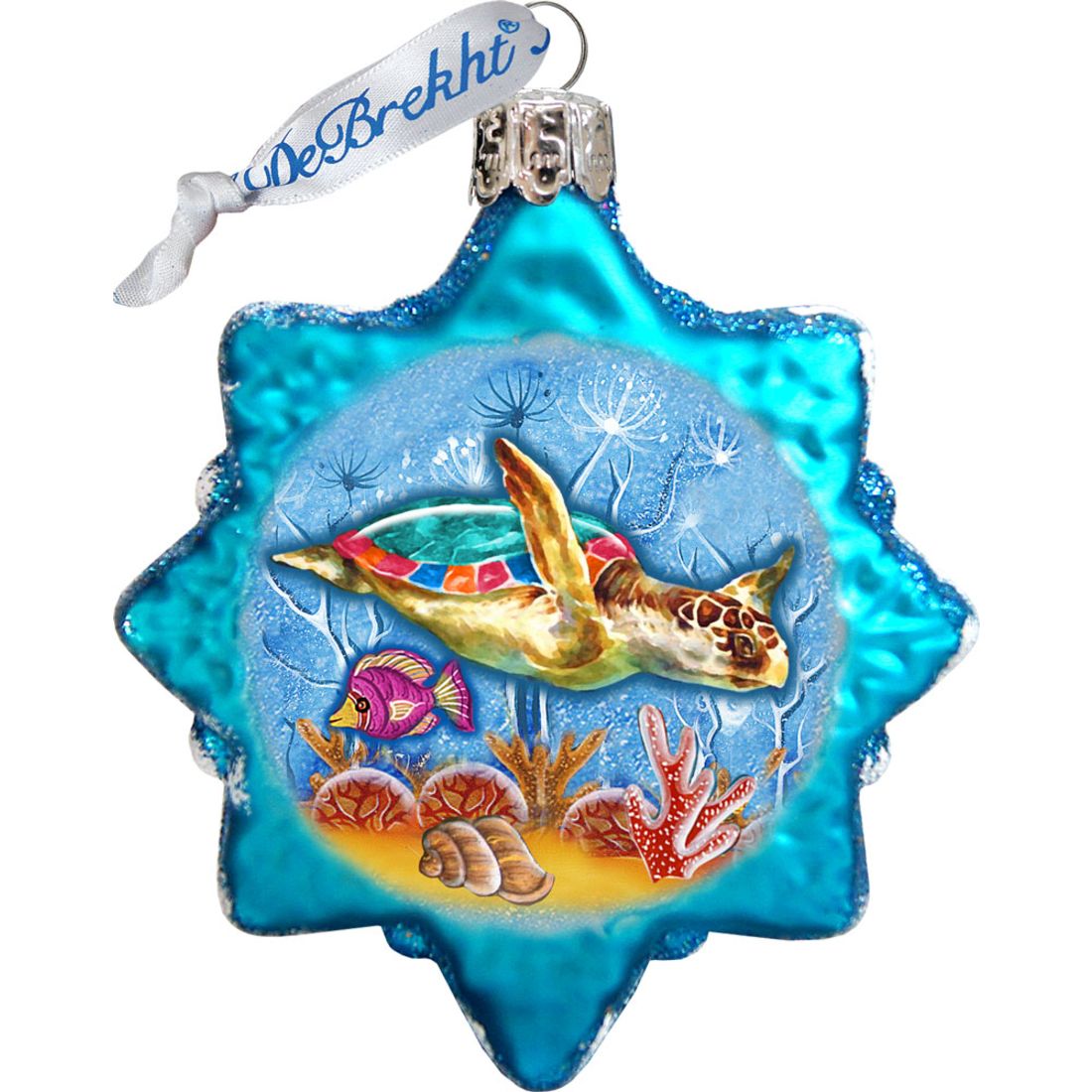 Under the Sea Mercury Glass Ornaments Set of 3 by G. DeBrekht - Coastal Holiday Decor - 770132S3