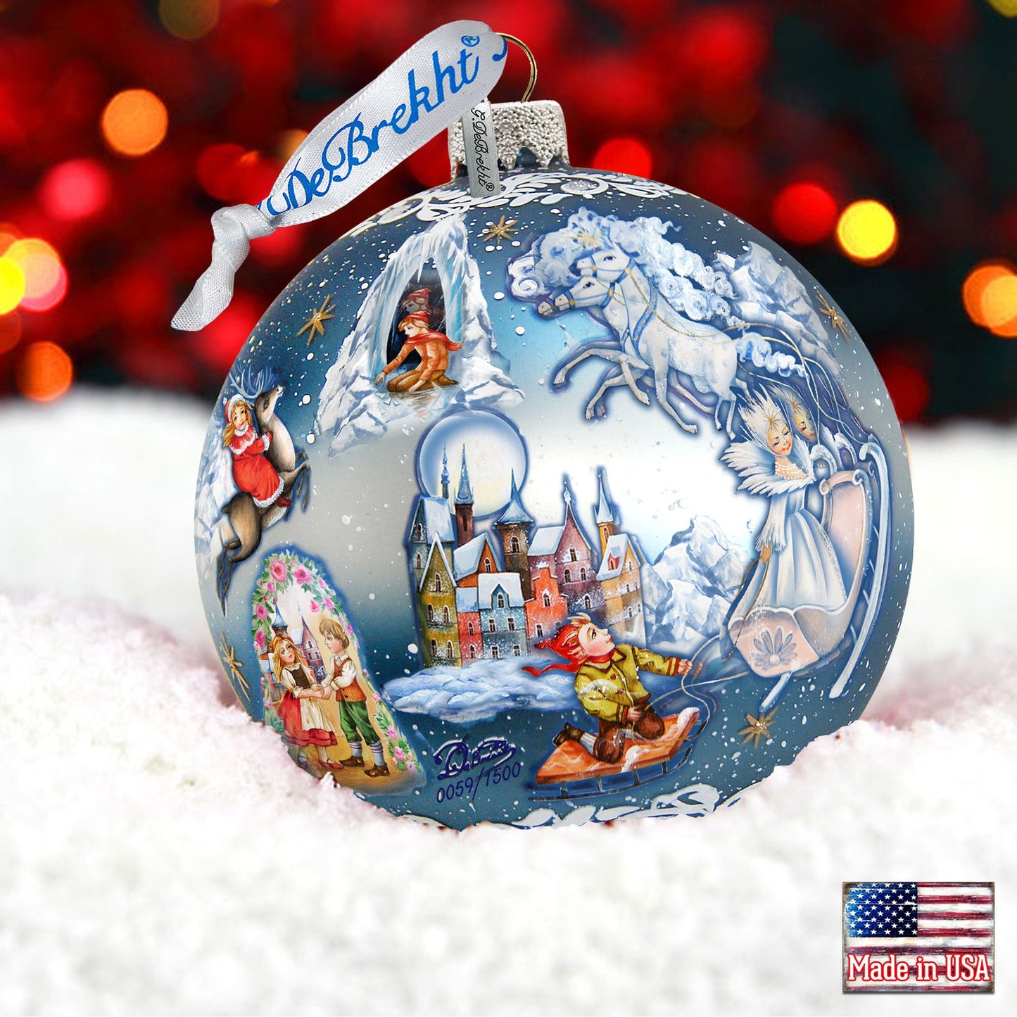 Limited Edition, Oversized Snow Queen Ball Glass Ornament, Christmas Decor - 73852 by G. DeBrekht