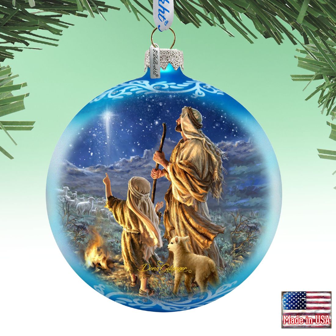 Shepherds Glass Ornament Limited Edition by D. Gelsinger - Nativity Holiday Décor - 73896-1838