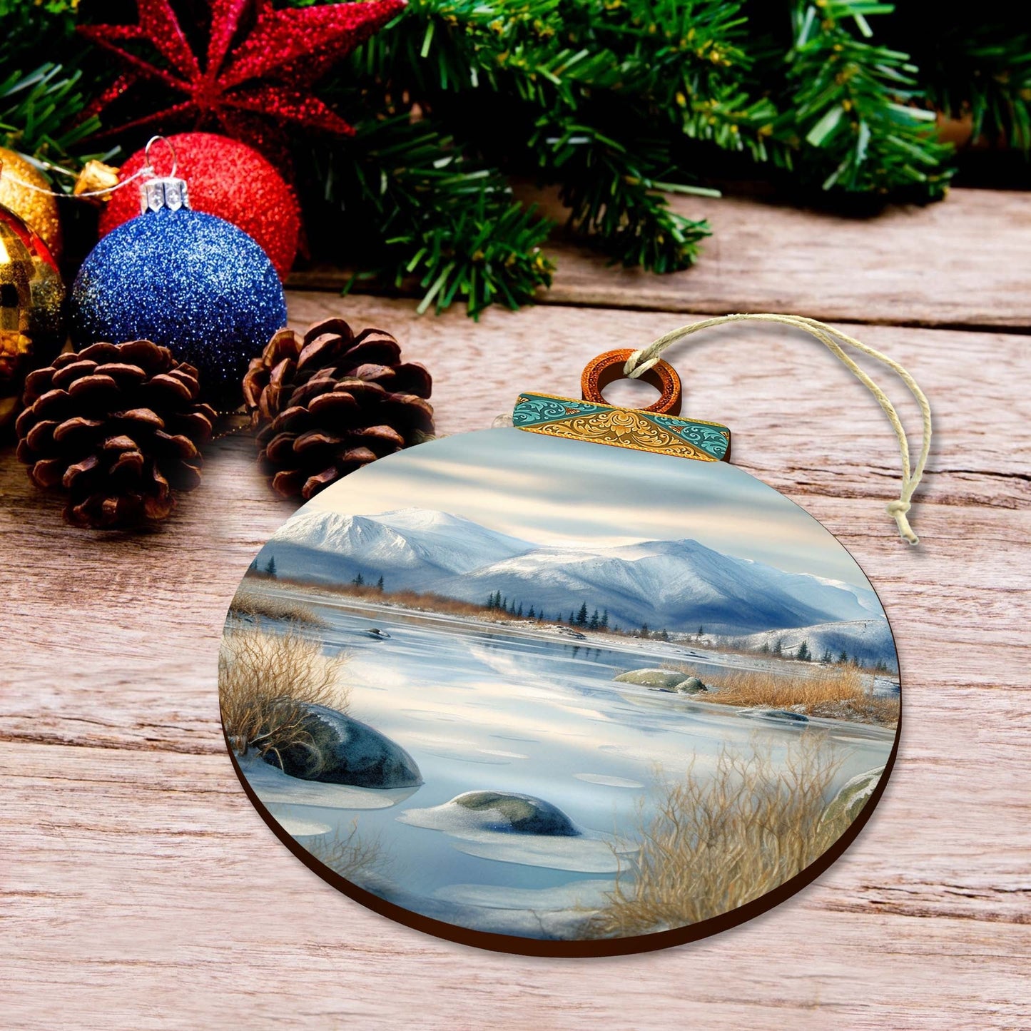 Alaskan Harmony Wooden Ornaments by G.Debrekht - Wildlife Holiday Decor - 870075