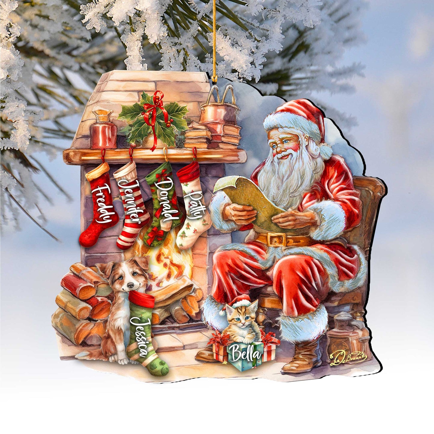 Personalized Santa's List Christmas Ornaments - Family Member Names Wooden Ornaments by G. Debrekht - Christmas Decor - 8652756P