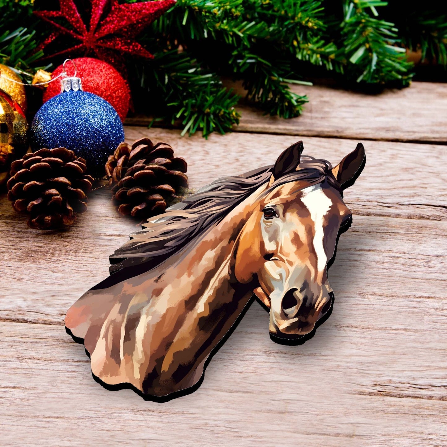 Horses Decorative Wooden Clip-on Ornaments Set of 3 by G. Debrekht - Christmas Decor - 8091039C-S3