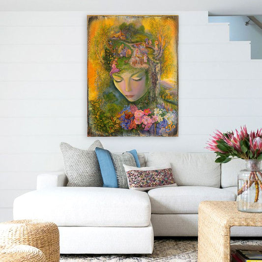 Head Gardener Fantasy Wooden Wall Art by Josephine Wall - Fantasy Decor - 852117-JW