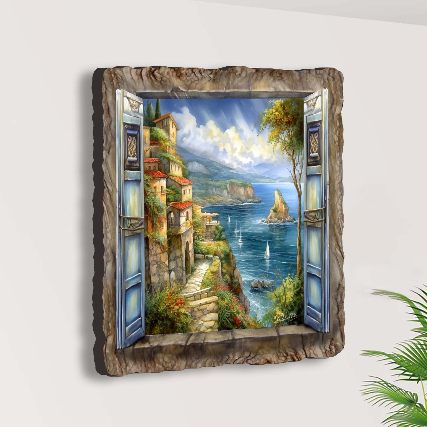 Seaside Window Perspective View Wall Art by G. DeBrekht Coastal Decor - 8492103W