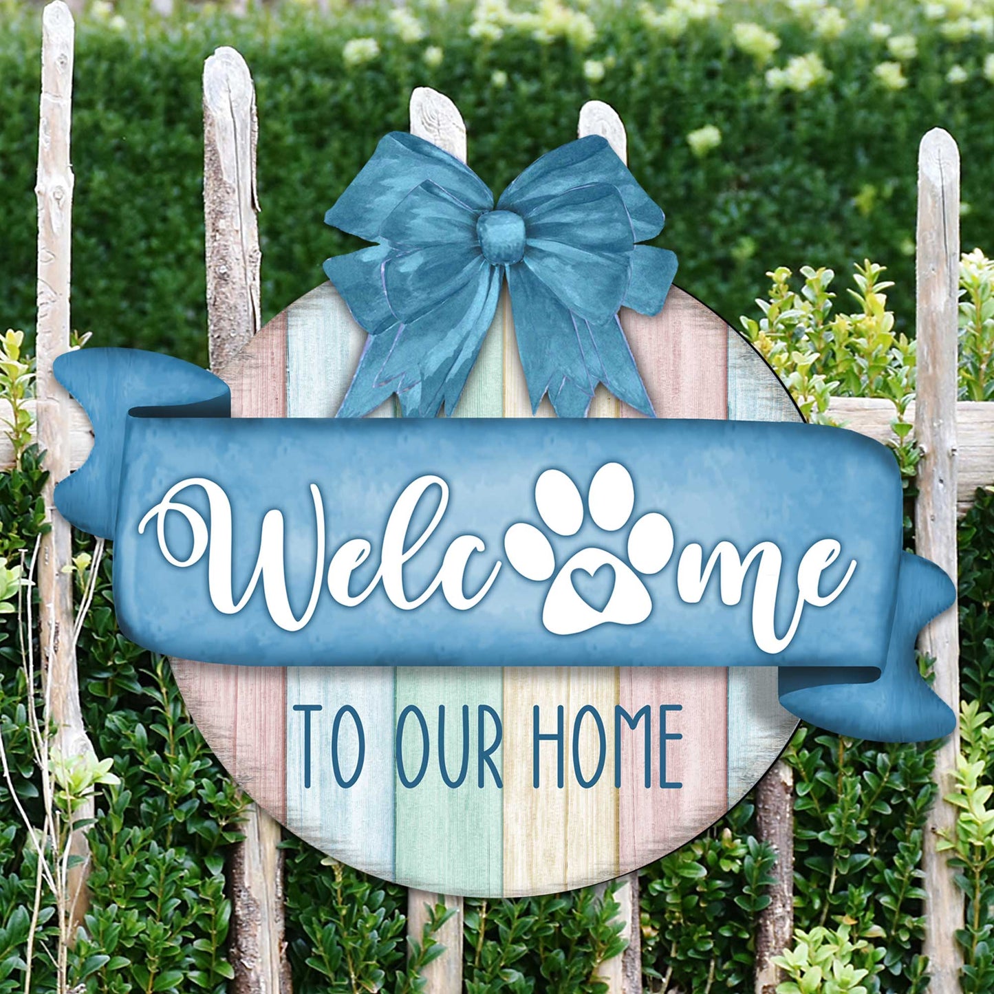 Front door welcome sign Dog lover porch wreath Main entrance Welcome sign - Wooden front porch decor - 933102H