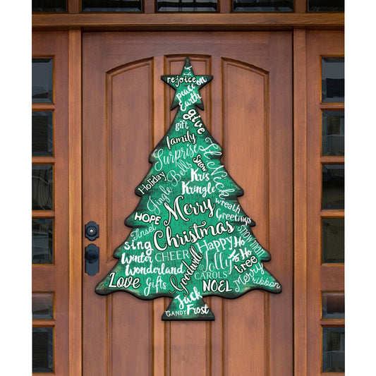Merry Christmas Tree Holiday Door Decor - Christmas Decor - 8198112-2H