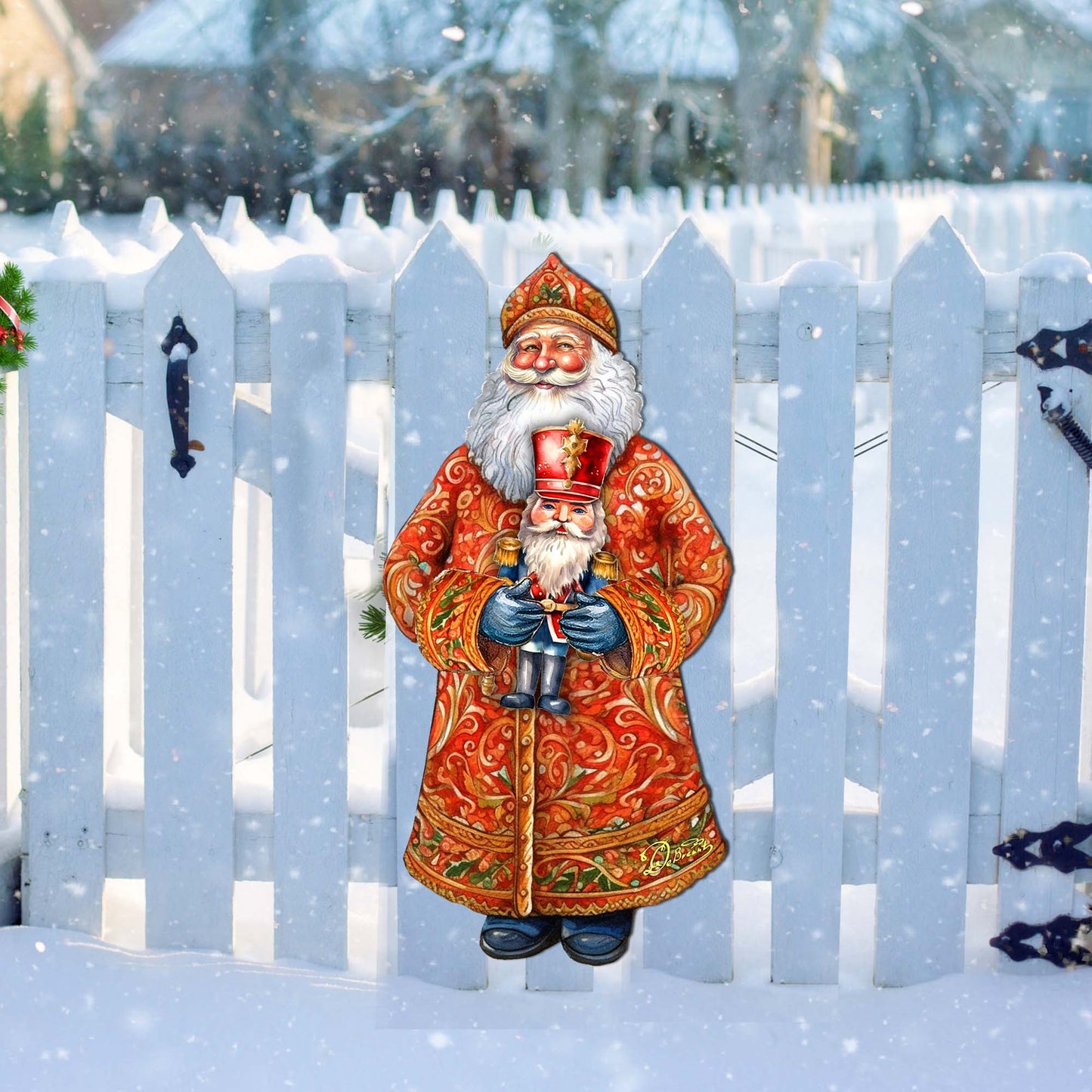 Santa's Holiday Nutcracker Holiday Door Decor by G. Debrekht - Christmas Santa Snowman Decor - 8691401H