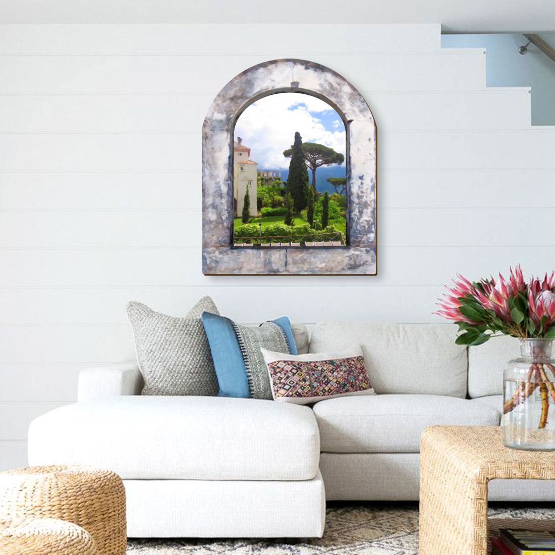 Castle by the Sea Wooden Wall Art by G. DeBrekht - Coastal Sea-Life Decor - 8491002W