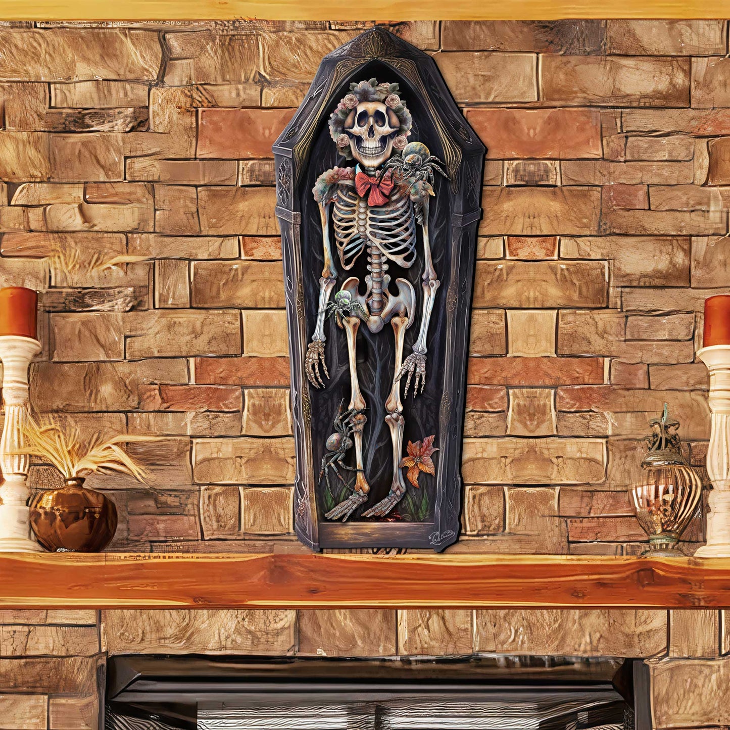 Skeleton Coffin Holiday Door Decor by G. DeBrekht - Halloween Decor - 8652797H