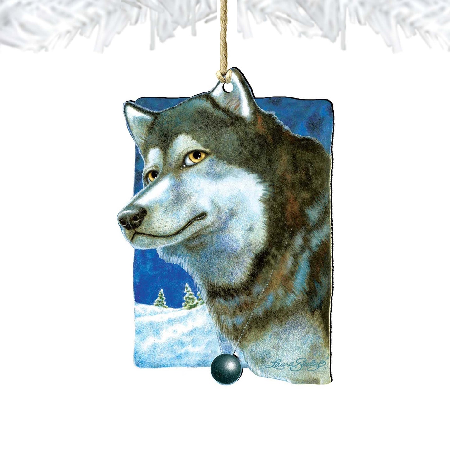 Snow Tracks Wooden Ornaments Pets by Laura Seeley - Pets Dog and Cats Decor - 8511014-LS