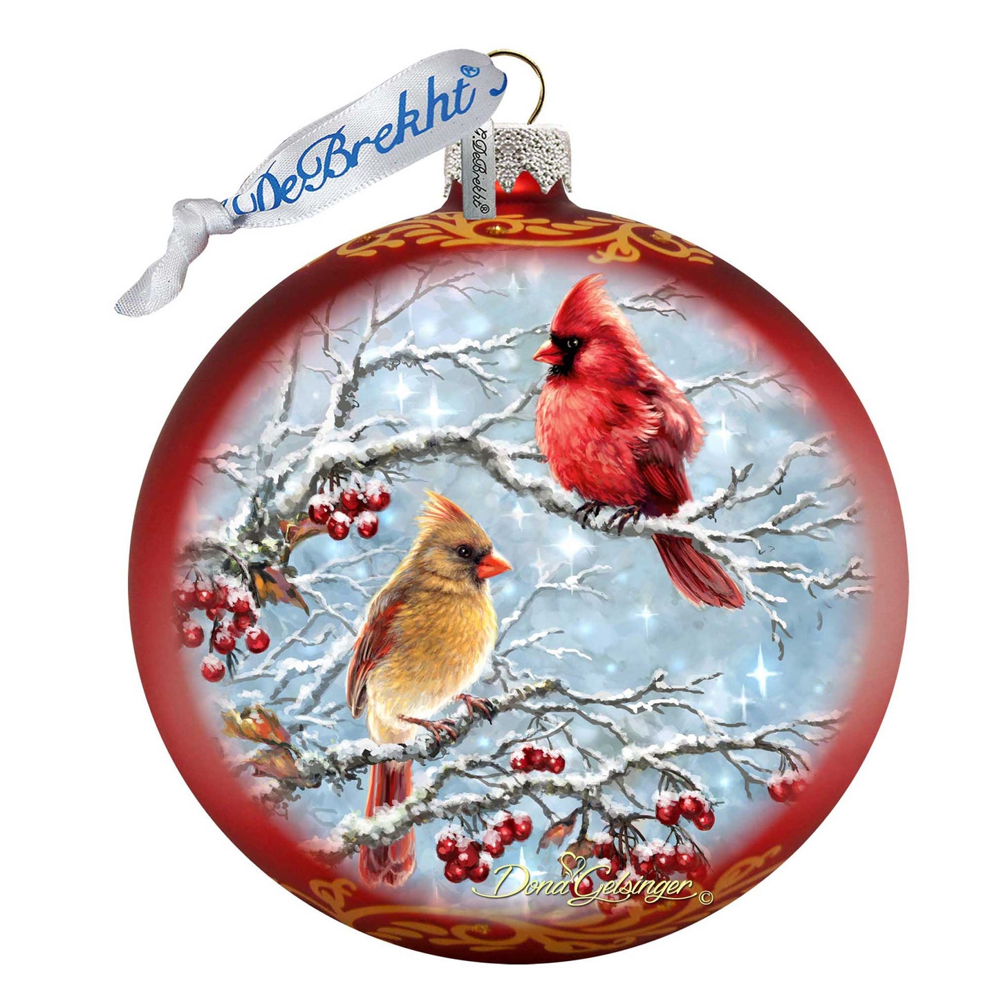 Winter Cardinals Glass Ornament by D. Gelsinger - Christmas Décor - 71110-1843
