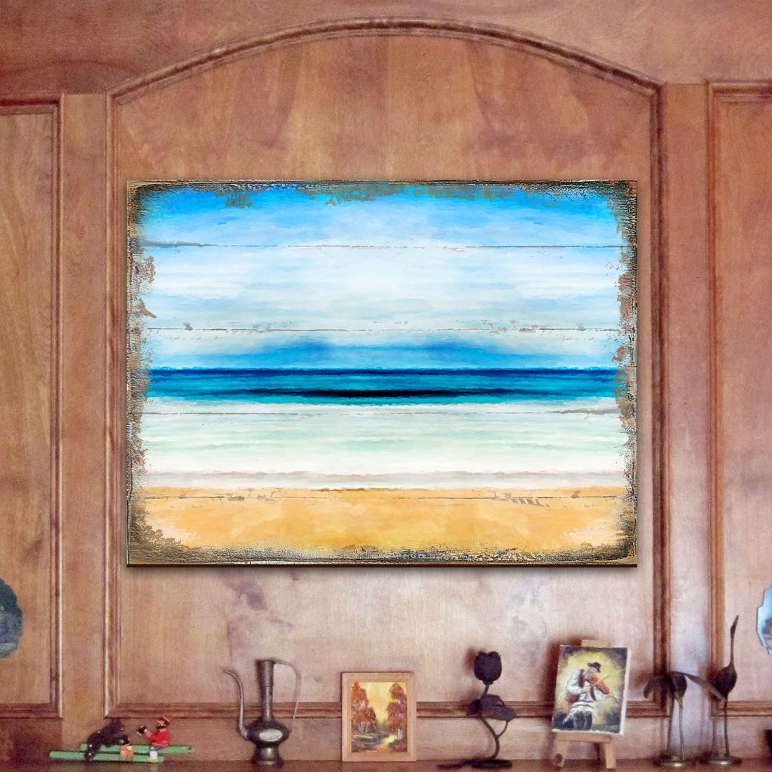 Spataro Beach Wooden Coastal Wall Art by Nature Wonders - Coastal Sea-Life Decor - 95226B