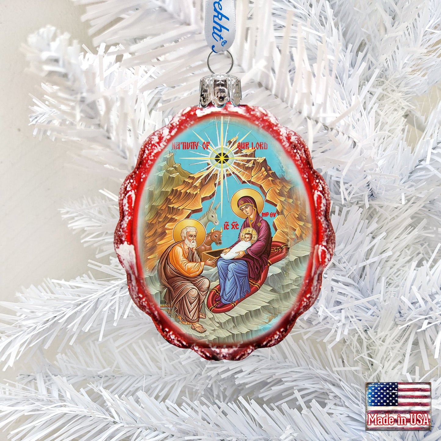The Nativity Glass Ornament, Nativity Inspirational Decor - 772025