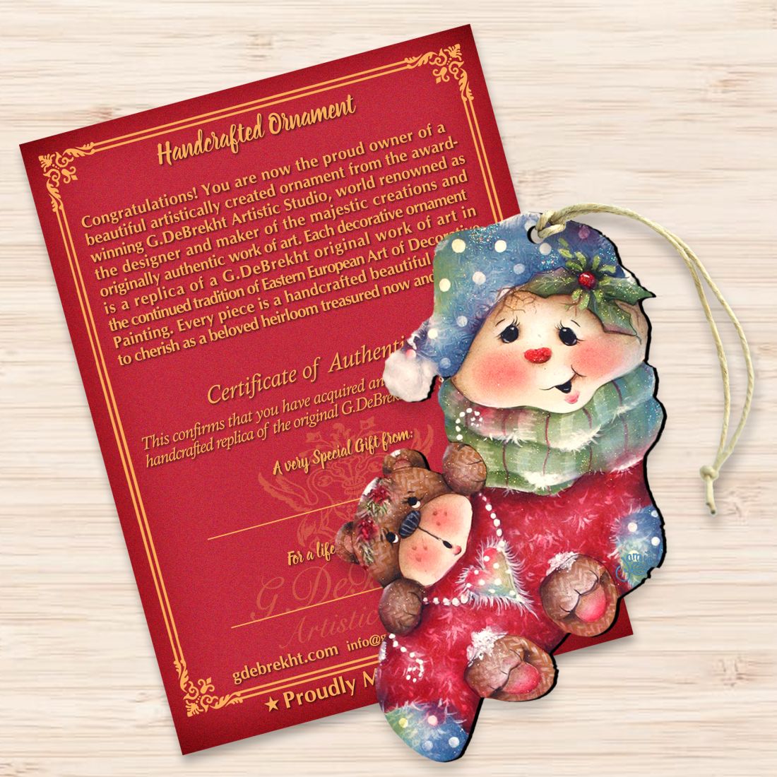 Bearly Hanging on Wooden Ornaments by Jamie Mills-Price - Christmas Decor - 8457501