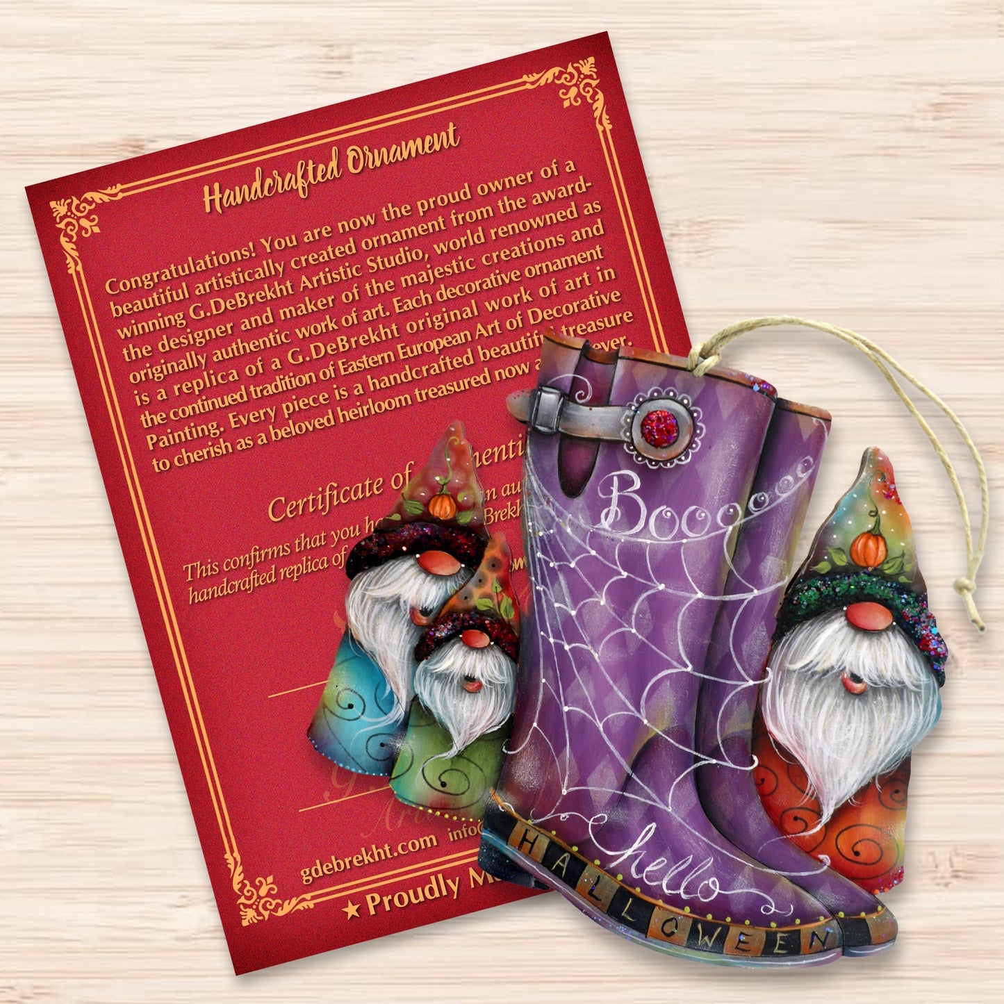 Hello Halloween Boots Wooden Ornaments by Jamie Mills-Price Halloween Decor - 8611062-4-MP