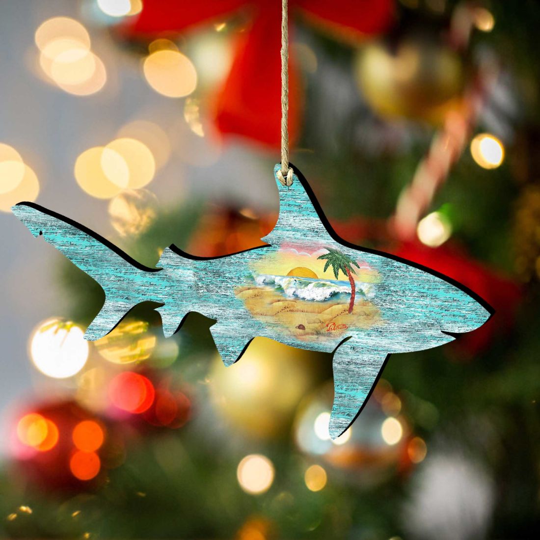 Shark Wooden Ornaments by G. DeBrekht - Coastal Holiday Decor - 8198515