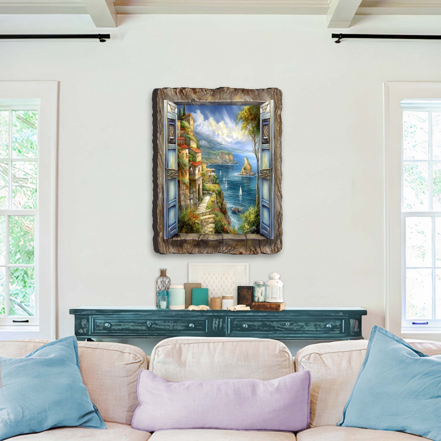 Seaside Window Perspective View Wall Art by G. DeBrekht Coastal Decor - 8492103W