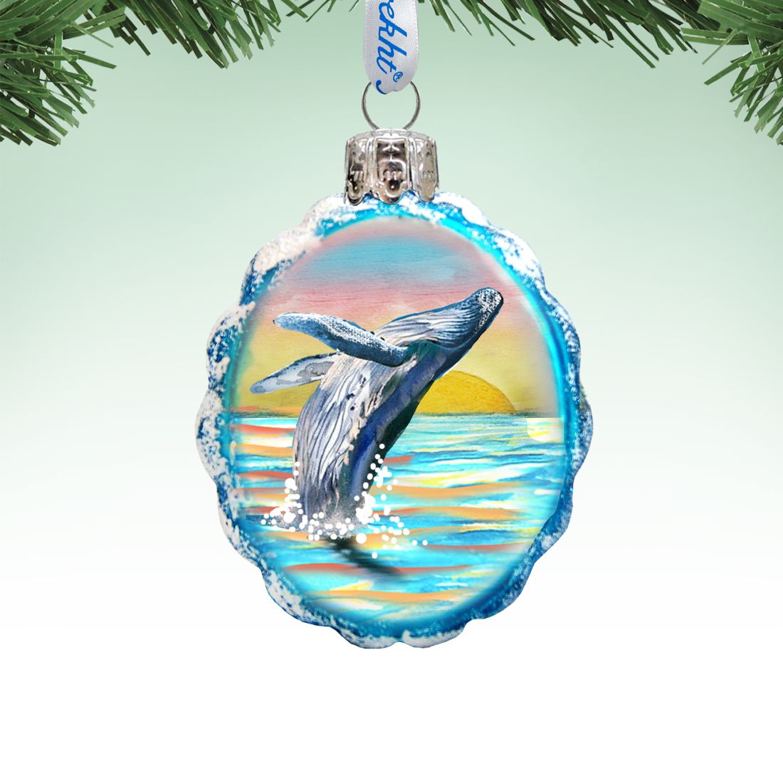 Humpback Mercury Glass Ornament by G. DeBrekht - Wildlife Holiday Décor - 771049-777389
