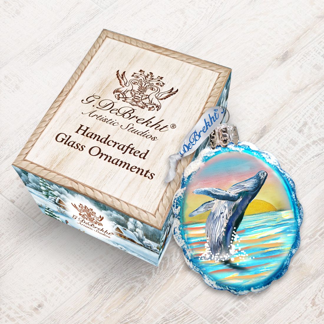 Humpback Mercury Glass Ornament by G. DeBrekht - Wildlife Holiday Décor - 771049-777389