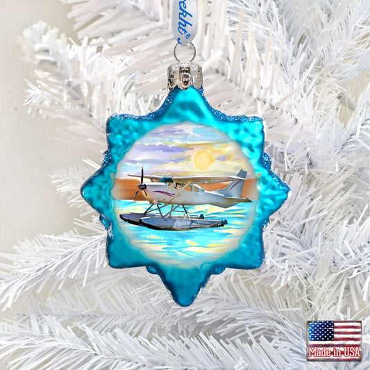 Floating Plane Mercury Glass Ornament by G. DeBrekht - Wildlife Holiday Décor - 771050