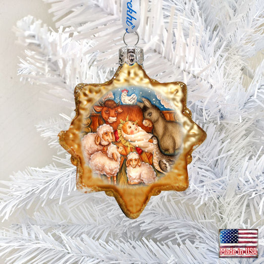 Village Nativity Mercury Glass Ornament by G. DeBrekht - Nativity Holiday Décor - 773031