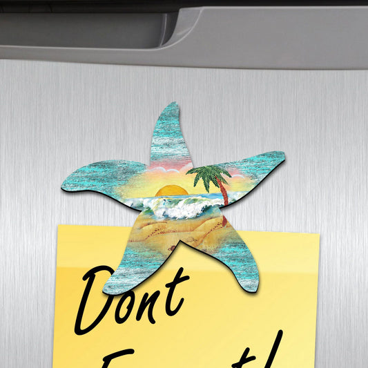 Rustic Starfish Shaped Refrigerator Coastal Magnets Set of 3